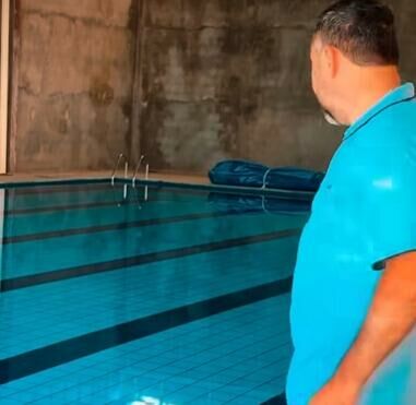 Imagem de compartilhamento para o artigo Prefeito acompanha reta final da obra da piscina pré-olímpica em Alcinópolis da MS Todo dia